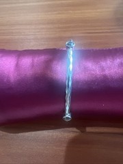 Graziano Cuff bracelet Silver Tone 2.5 In Bangle With Stones