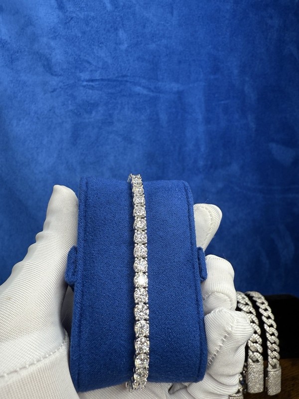✅4mm VVS Moissanite Tennis Cross Bracelet 925 Sterling Silver GRA Pass Tester gallery