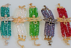 SALE Kirks Folly Dragonfly Desire 3 Strand Crystal Bracelet RUBY RED 9 IN WOW