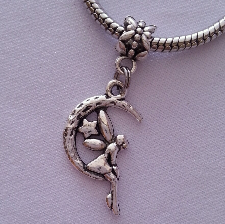 Fairytale Moon Dangle Charm Crescent Fantasy Pendant for Bracelet or Necklace