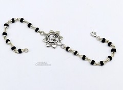 925 Sterling silver Sai baba design beaded bracelet rk234