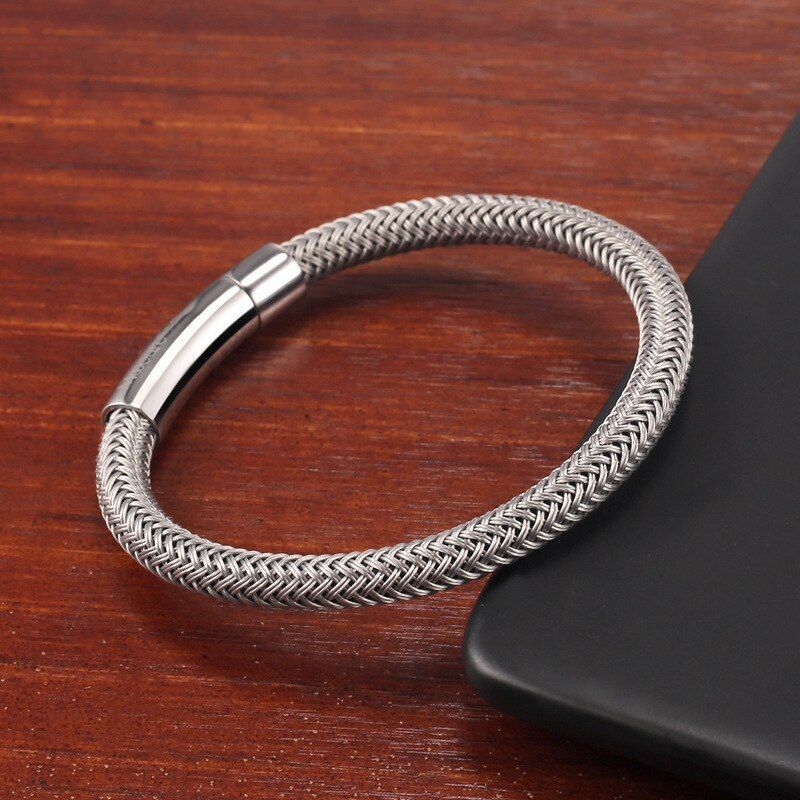 Solid Men's Bracelets Bracelet with Stainless Steel Wire for Unisex Cuff Bangle gallery