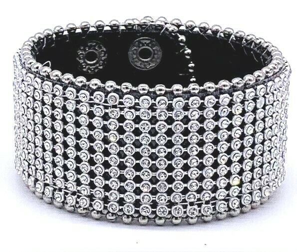 Ladies Rhinestone Crystal Adjustable Bling Bracelet Cuff gallery