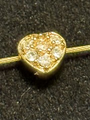 Vintage Monet Bracelet Classic Cute Dainty Gold Tone Hearts Rhinestones Romantic