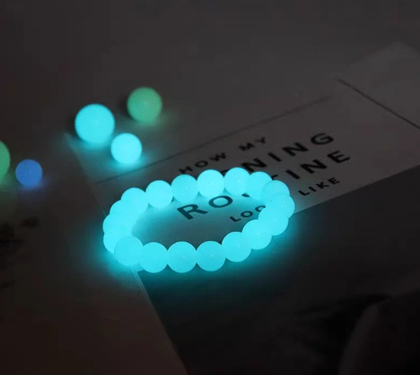 2pcs Luminous Stone Round Bead Bracelet Glow In The Dark Jewelry Party Gift gallery