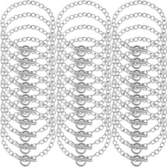 30 Pieces Bracelet Chains with OT Toggle Clasp Link Chains DIY Jewelry Making Ro