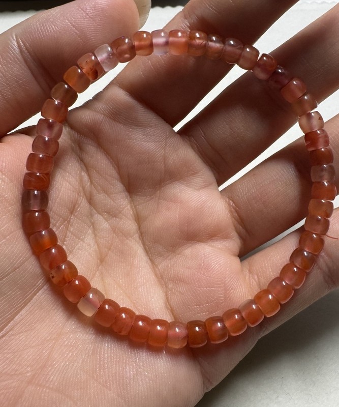 AAA 5mm straight cut beads nanhong agate Bracelet new in box 7'' free shipping gallery