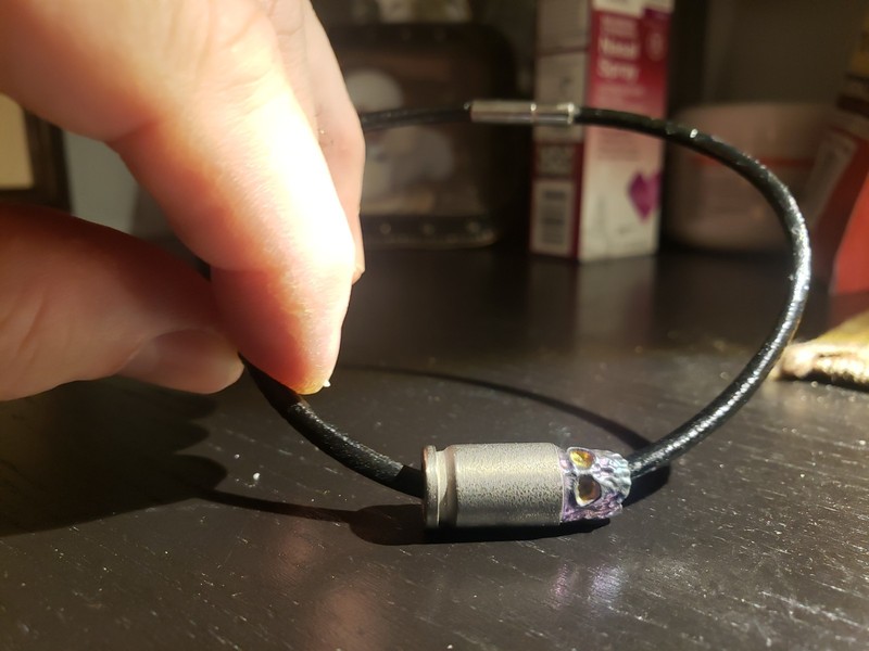 Titanium Carved Skull Bullet Bracelet gallery