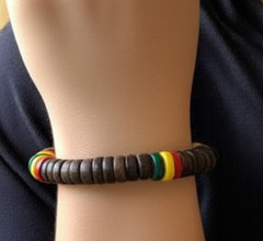Handmade Rasta Bracelet Coconut Shell Eco Friendly Boho Hippie Reggae Men Women