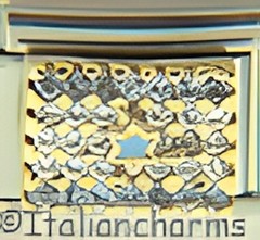 Israel Flag Clear CZ Enamel Italian Charm 9mm Bracelet Jewish Heritage Link