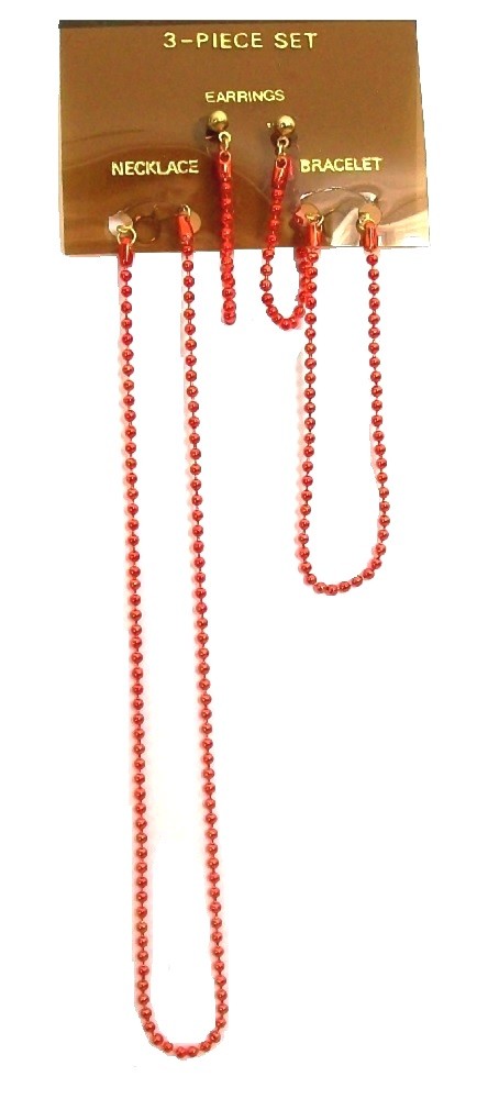 Red Orange Green Blue Bead Necklace Bracelet Earrings Party Girls Jewelry Set UK
