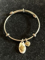 Brighton “Unexpected Blessings” Silver Adjustable Bangle Charm Bird Bracelet