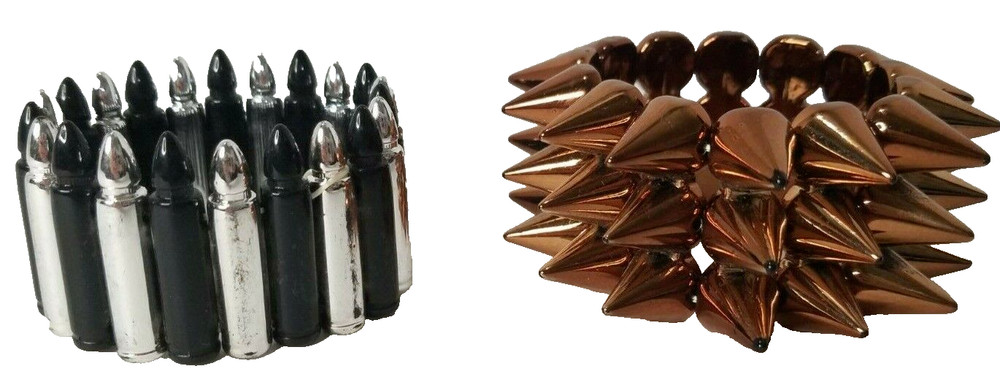 Bullet Stretch Bracelet & Spike Stretch Bracelet - Costume-Fashion Jewelry