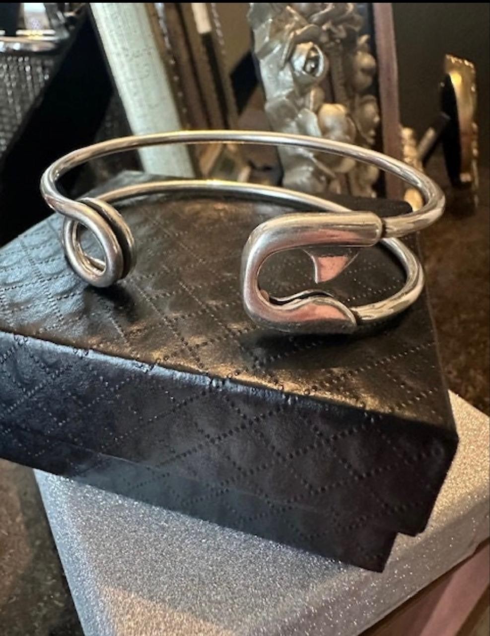 Gorgeous Safety Pin Adjustable Cuff Bracelet | 925 Sterling Silver Stamped gallery