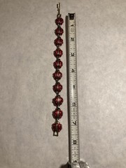 7-1/2” SilverTone Red Enamel Ladybug Link Bracelet