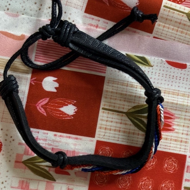 Bracelet USA 250 Years Red White Blue America PU Leather Surfer Knot Wrist Cuff gallery