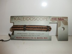 New Kaleidoscope Bracelet For Men Light & Dark Brown Leather Adjustable Lot #8
