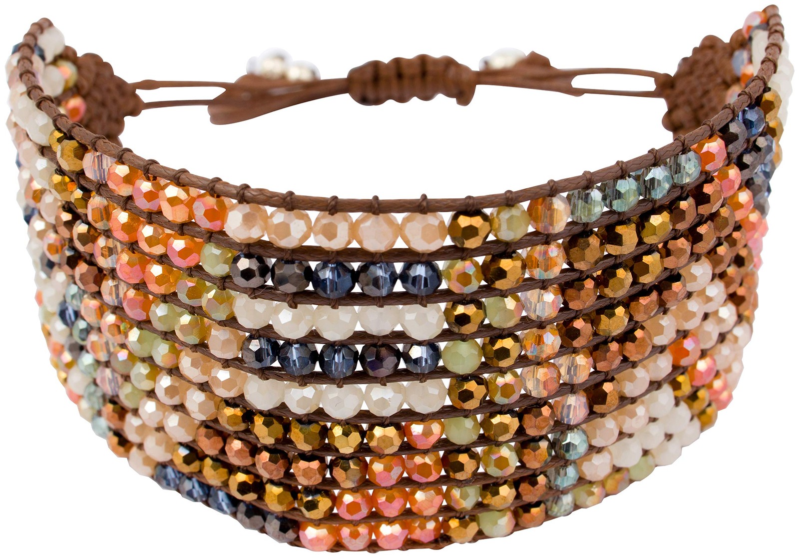 Handmade Boho Bracelets For - Colorful Crystal Beaded Bracelets - Easy Adjust... gallery