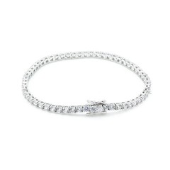 ANTI TARNISH Real 925 Sterling Silver Skinny 3mm 1 Row CZ Tennis Bracelet 7”