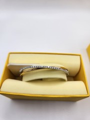 Swarovski Hyperbola Bangle, Small, Round Cut, White, Mixed Metal Finish