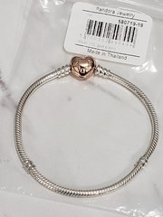 NEW 19CM Genuine PANDORA Moments 14K Rose Gold Heart Clasp Bracelet 580719