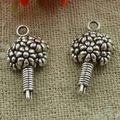 Free Ship 140 pcs tibetan silver flower key charms 22X12mm L-3400