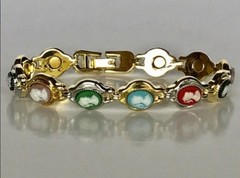 Womens Magnetic Bracelet 7.5″ CAMEO MULTI COLOR BACKGROUND 🎁Beautiful Gift