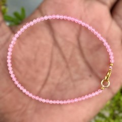 A++ Pink Zircon Faceted Round Gemstone Beads December Birthstone Bracelet 6-8”
