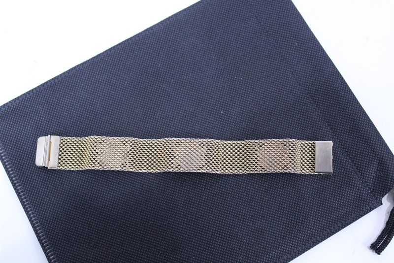 Bracelet 6 3/4" Gold-tone Alloy Bracelet Weave 3/4" wide Stamped Marino gallery
