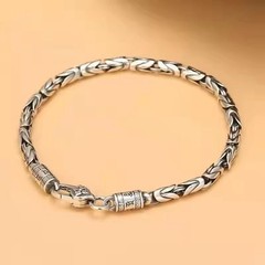 Silver Bamboo Bracelet Retro Punk Style for Men Women Fashion Gift Adjustable!