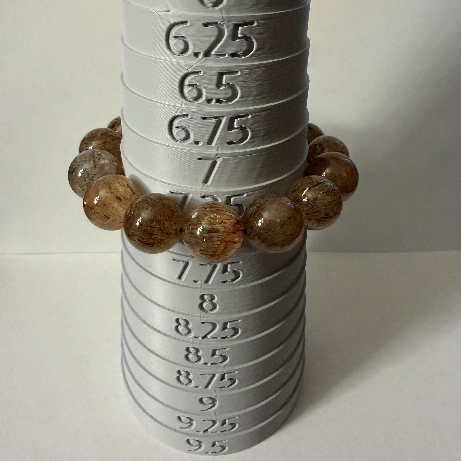 15mm Natural Copper Rutilated Super 7 Quartz Crystal Beads Bead Stretch Bracelet gallery