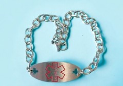 Men’s Stainless Steel Medical Alert Bracelet Heart Patient 9in Round Link Id