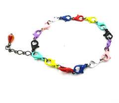 Unique Rainbow Lobster Claw Bracelet, 7.5″ with 1″ extension