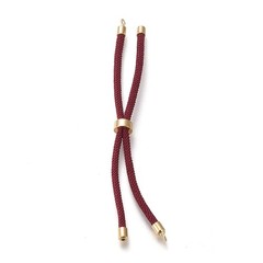 10x Nylon Twisted Cord Bracelet Dark Red Slider Findings for DIY Jewelry Making