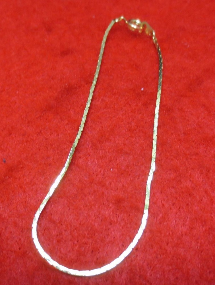WHOLESALE LOT 36 OF 14KT GOLD PLATED 7 INCH 1MM DIAMOND COBRA CHAIN BRACELETS
