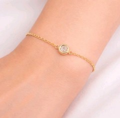 Marrin Costello Soleil Bracelet 14k Gold Topaz Bezel Dainty USA NWT
