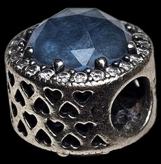 Pandora Radiant Hearts Moonlight Blue Crystal Charm #791725NMB