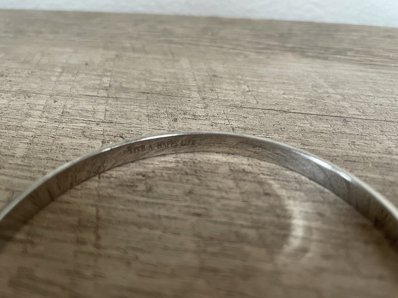 Bangle Bracelet Red Silver Tone Engraved Metal Deseret Book Gift Set 2 gallery