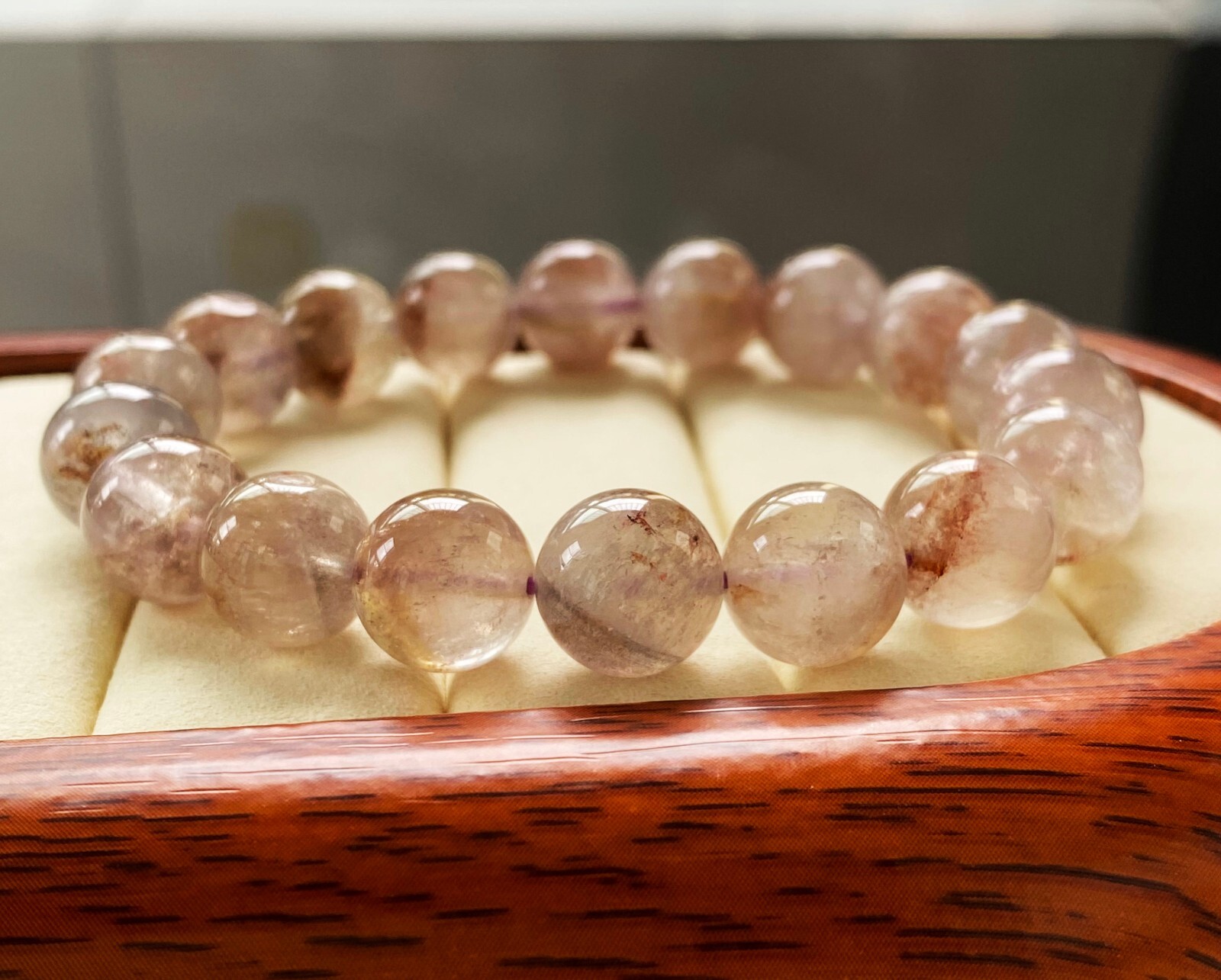11mm Natural Auralite 23 Titanium Crystal Quarte Beads Bracelet 1284 gallery
