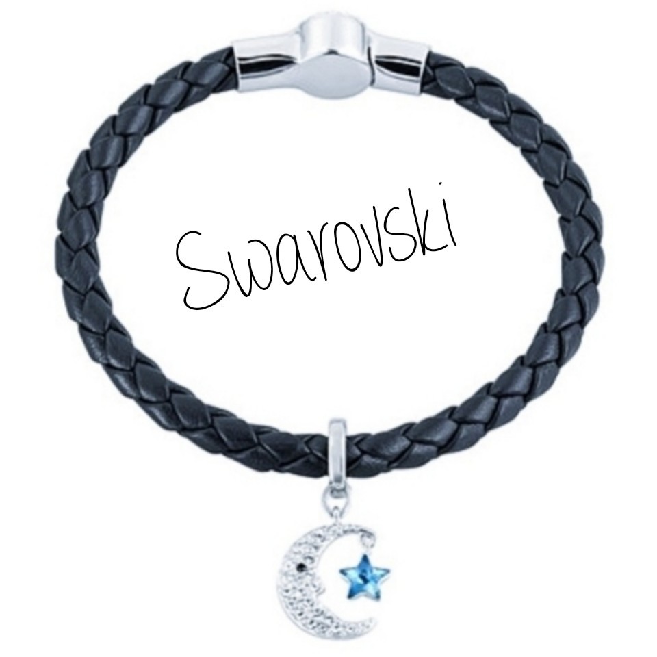 SWAROVSKI Moon w Star Leather Charm Bracelet Braided gallery