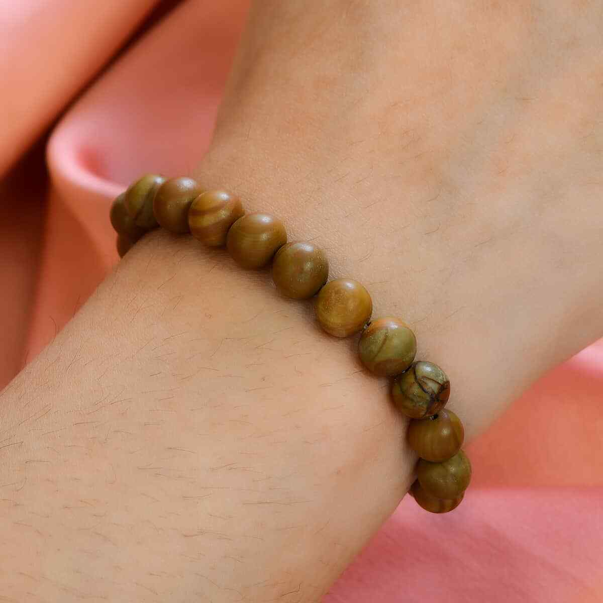 SUPER SWEET Zebra Jasper Beaded Bolo Bracelet in Sterling Silver 50.00ctw gallery