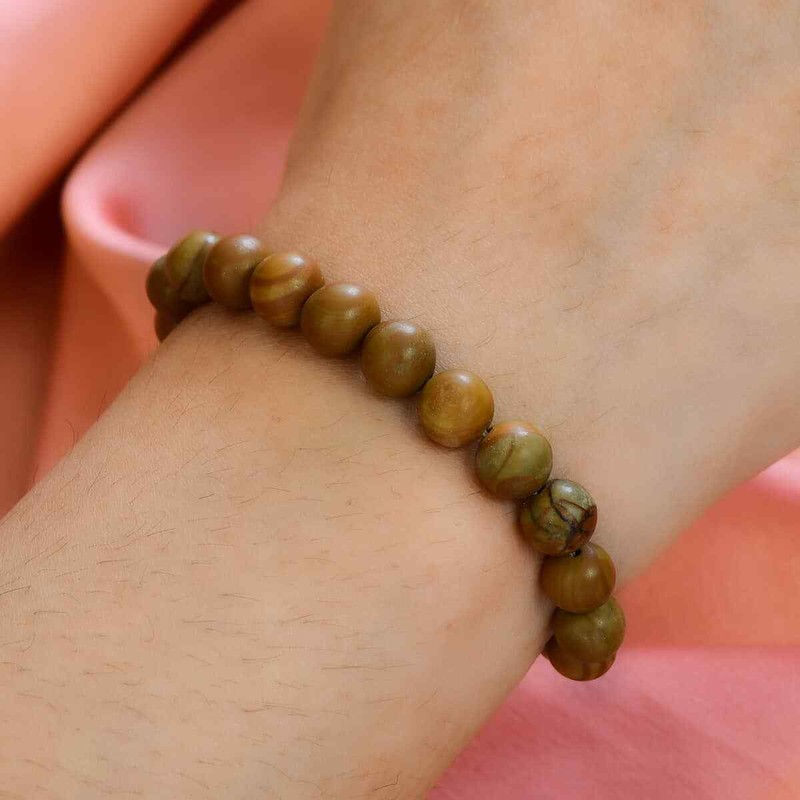 SUPER SWEET Zebra Jasper Beaded Bolo Bracelet in Sterling Silver 50.00ctw gallery