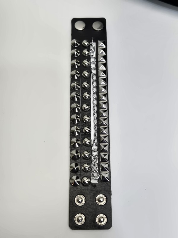 Faux Leather Spike Studded Wrist Bracelet Cuff Punk Rock Goth Cosplay gallery