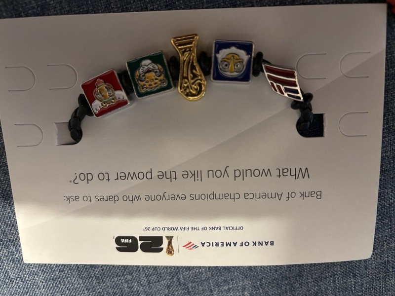 Bank of America FIFA World Cup 2026 Black Cord Charm Bracelet, Multicolor gallery