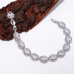 White Topaz 925 Sterling Silver Adjustable Bracelet 7-8″ B127627, Gift for her