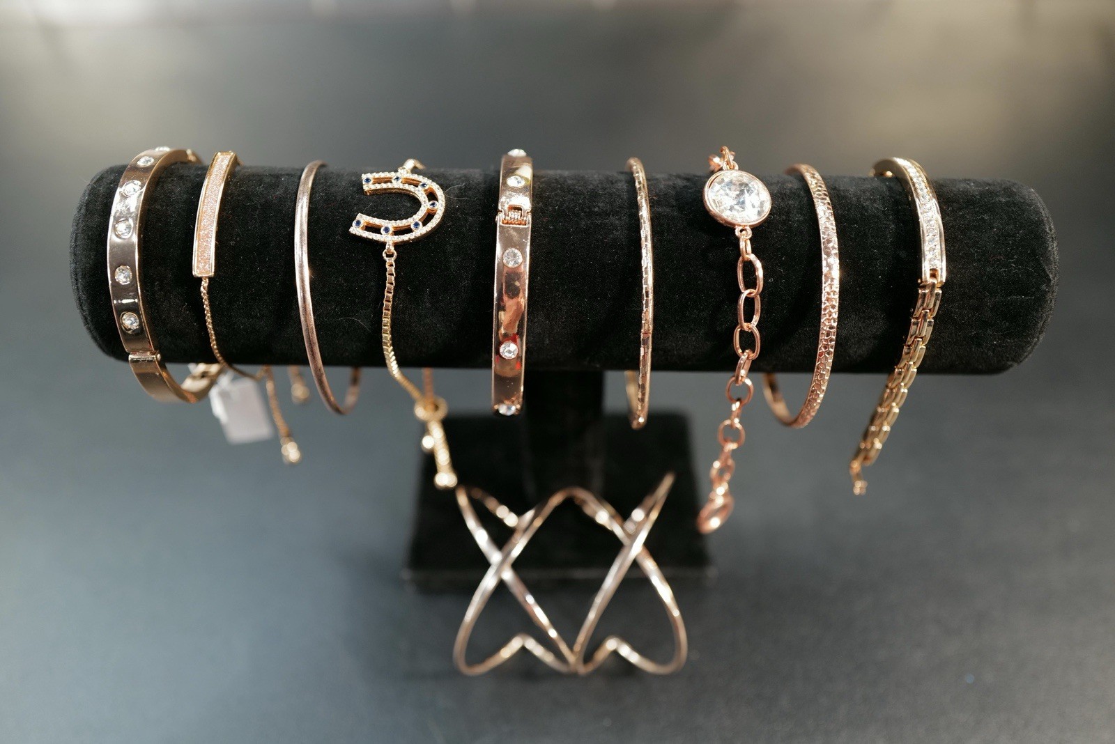 10 Pc Bracelet Rose Gold Tone Lot Assorted Mixed Styles Bangles Cuffs Chain I26 gallery