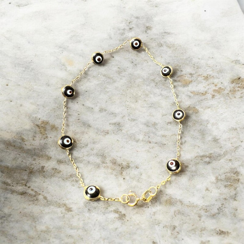 10kGoldCharm Chain Bracelet, Cable Chain, Spring Ring, Inspirational The… gallery