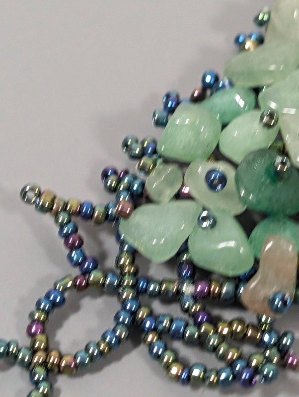 Beachy Boho Green Stone Woven Beaded Bracelet 6 in gallery