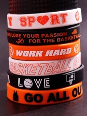 6x Basketball Motivational Quotes Silicone Wristbands Sports Bracelets Men Boys