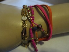 AVON Textured Layers Bracelet Beaded Accents w/Mixed Textures 8 1/4″ WARM